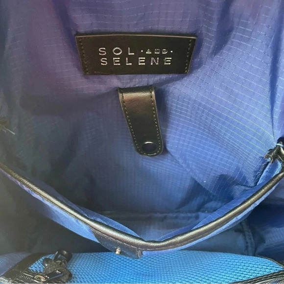 Sol and Selene Small Dark Navy Blue Camo Print Zip Around Backpack - Picture 9 of 12